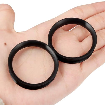 10G-50mm Thin Black Silicone Ear Gauges Tunnels Rubber Ear Plugs Gauges Double Flared Flexible Tunnel Earrings for Women Men - color: 42mm = = 1 5/8 inch = 1.65 inch