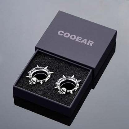 COOEAR Stainless Steel Melting Design Ear Expander, Stylish and Durable Ear Stretching Gauges Plugs. - color: S8794G, size: 12 mm