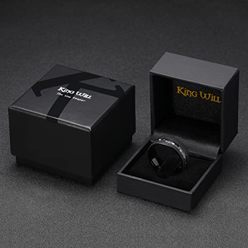 King Will 4mm 6mm 8mm Tungsten Carbide Wedding Band for Men Size 5-15 - color: Z-black dome