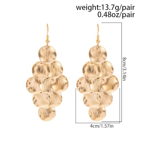 Gold Disc Tassel Dangle Drop Earrings for Women Layered Sequins Dangling Earring Sparkling Hanging Statement Jewelry Gift - color: gold4