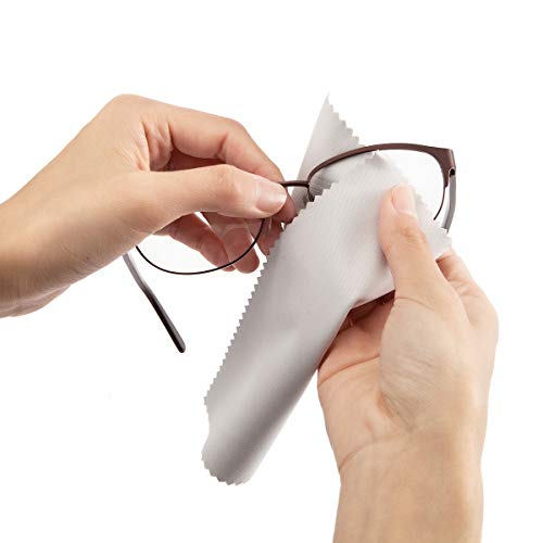 TRIUMPH VISION Eyeglass Cleaning Cloth Glasses Cleaner Microfiber 12 Pack | Eye Glass Eyewear Sunglass Wipes Clean Polish Dry Lens Screen Jewelry Watch Mirror Streak Scratch Lint Free Thick Soft 12Pack - color: Grey, size: 6x7