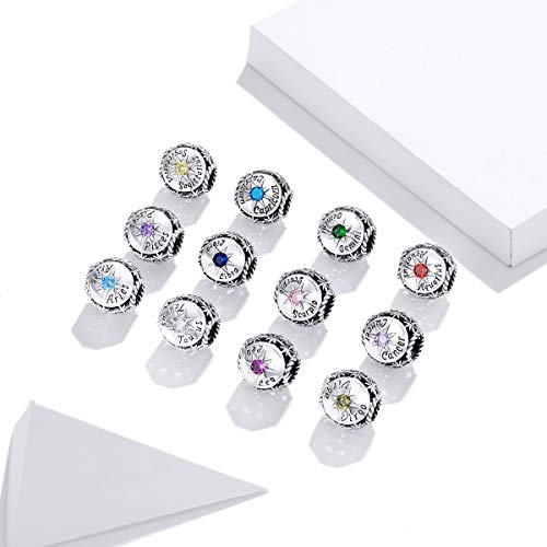 Zodiac Sign Charm fit Charms Bracelet 925 Sterling Silver Charm Birthday Charm 12 Constellations Charms For pandora Bracelets - color: Libra