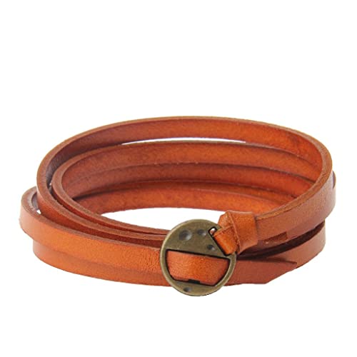 Fashion Multilayer Bracelet Leather Bangle Leather Wrap Bracelet Charm Bracelets Vintage Five Laps Handmade Suitable for Men Personal - color: Brown