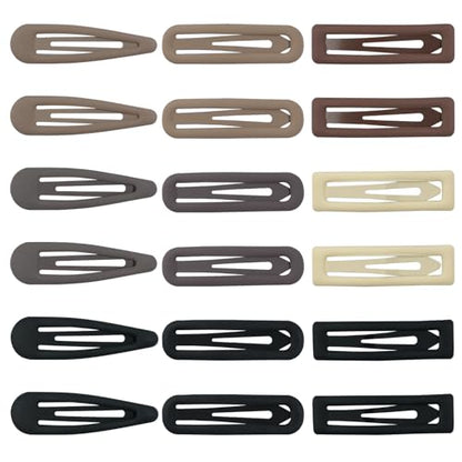 18pcs Snap Hair Clips, 2.76 Big Snap Clip, Matte Hairpin Accessories for Women Girls, Nonslip Metal Barrettes, Neutral Color - color: 2.76'' Matte Neutral