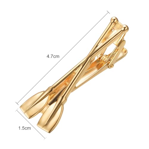 Yoursfs Black Matte Skinny Tie Clips For Men Classic Shiny Tie Bars Stainless Steel Personalized Tie Clip Suitable for Wedding Anniversary Business - style: Gold Paddle Tie Clips