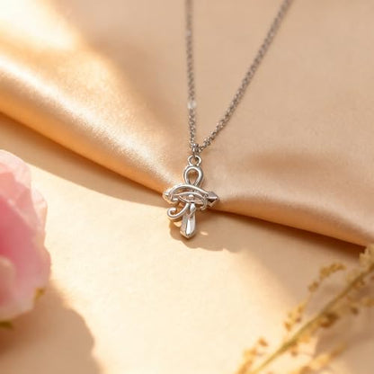Baydurcan Dainty Silver Necklace for Women Ankh Horse Celtic Necklace Gifts | Dainty charm gifts for friends sister mother, birthday, christmas, graduation gifts. Ready to give with card & envelope. - style: Eye of Horus