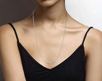 Miabella Italian 925 Sterling Silver, 18K Gold Plated 925 Sterling Silver 2.3mm Curb Cuban Link Chain Necklace Made in Italy - size: Length 26 Inches, style: sterling silver