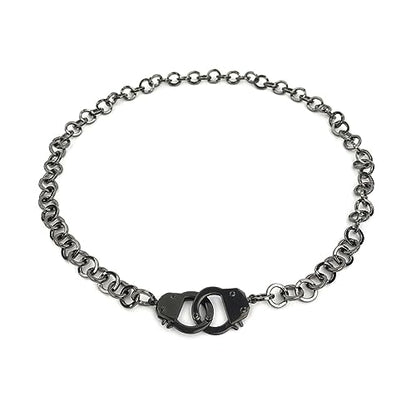Succuba Stainless Steel Handcuff Choker Necklace Chain Pendant Choker Collar Necklace for Women and Men from 16 to 24 Inches with Box - color: B, size: 24 Inches