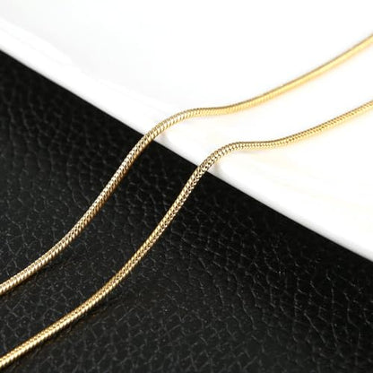 HZMAN Snake Chain Necklace for Men Women Thin Stainless Steel Chain Necklace Hip Hop Men's Choker Necklace 16"-30" Jewelry Gift - color: 0.9mm-Gold, size: 16.0In