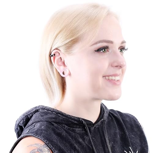 WBRWP 48/32/24/22/20/16/12pcs Ear Tunnels and Plugs - Double Flared Hollow Hard/Soft Silicone Ear Gauges - Ear Expander Stretcher Body Piercing Jewelry 8g-1" - color: 32PCS soft(thin) silicone set
