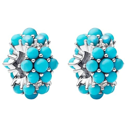 Clip Stopper Spacer Charms for Bracelets Necklaces, Compatible with Pandora,Jewery Making DIY - style: Turquoise Stopper