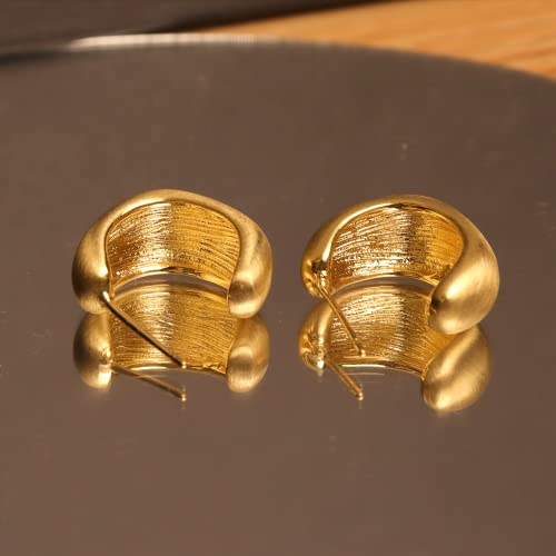 Sonateomber Gold Chunky Crystal Hoop Earrings for Women, Trendy Statement Sparkly CZ Rhinestone Thick Open Hoops Earings Hypoallergenic Wedding Prom Everyday Accessories Fashion Jewelry Gift - color: Matte Gold