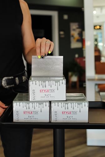 STYLETEK, Silver Case Pack Pop-Up Foil, 12 Boxes Heavy Emboss, 6000 sheets