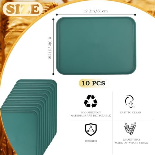 Plastic Art Trays,10 Pack Large Plastic Trays Stackable Activity Tray Crafts Organizer Tray Serving Tray,Painting, Beads,Storage & Serving Tray (12.2 x 8.9 Inches) (Green) - color: Green