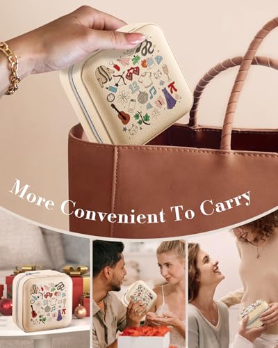 Bistup Travel Jewelry Case - Small Jewelry Organizers and Storage Box for Women Girls Teens Cute Traveling Jewelry Holder with Mirror Little Tiny Compact Modern Unique Aesthetic Pretty, Musician - style: Musician