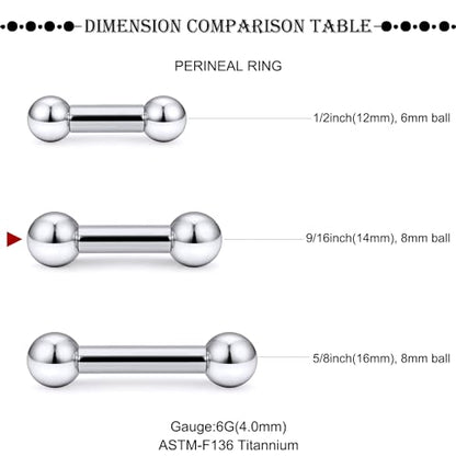 16G-2G ASTM F136 Titanium Internally Threaded Nipple Tongue Rings Piercing Jewelry Straight Industrial Earring Barbell G23 Titanium Nipple Tongue Bars Piercing Jewelry for Women Men 12MM-40MM - style: 6G, 14mm Length, 8mm Ball