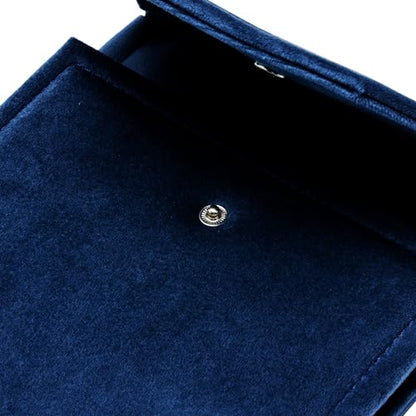 Velvet Necklace Jewelry Travel Folder Storage Display Case (Dark Blue) - color: Dark Blue
