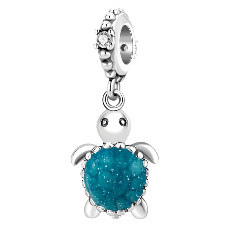 LNQOBU 925 Sterling Silver Charms Color-changing Chameleon Dangle Charm Beads Glow in the Dark Charme fits Pandora Bracelets and Necklace Jewelry Gift for Women - style: Thermochromic sea turtle