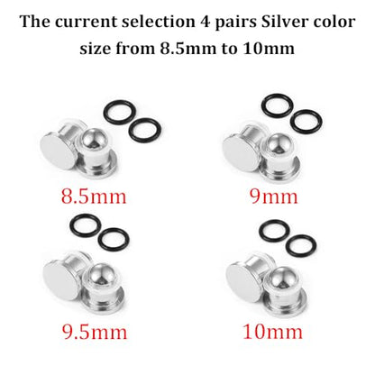 LADEMAYH Comfy Dead Stretching Ear Tapers Stretching Kit, Small Gaps Packed, 0.5mm Increments, Surgical Stainless Steel 316L, Flat Top Ear Plugs, Pain-Free Body Piercing Jewelry for Women & Mens - color: Silver, size: 8.5-10mm 8pcs