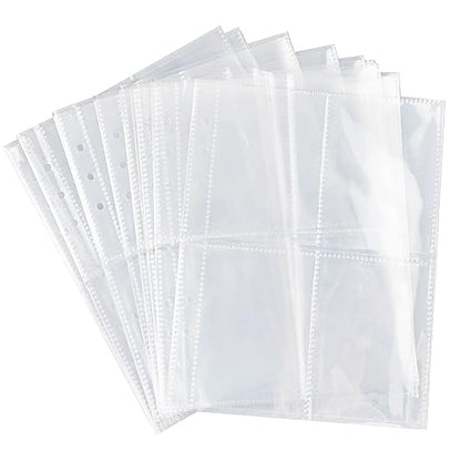 Clear Double-Sided Inner Pages for Jewelry Storage Book 6 Ring Binder 20 Sheets 160 Pockets Photocard Protector - color: Clear - Inner Pages (4 Slots + 20 Sheets)