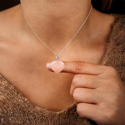 KARMAPLEDGE Crystal Necklace Birthday Gifts for Women, Chakra Healing, Protection, Balance, Rose Quartz Stones Heart, Moon, Sun, Cloud, Tear Drop Shaped Crystal Pendant Set of 5 - color: Rose Quartz Set of 5, size: Combos
