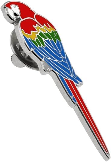 PinMart Wild Animal Enamel Lapel Pin - color: Parrot Nickel Plated, size: 1 Piece