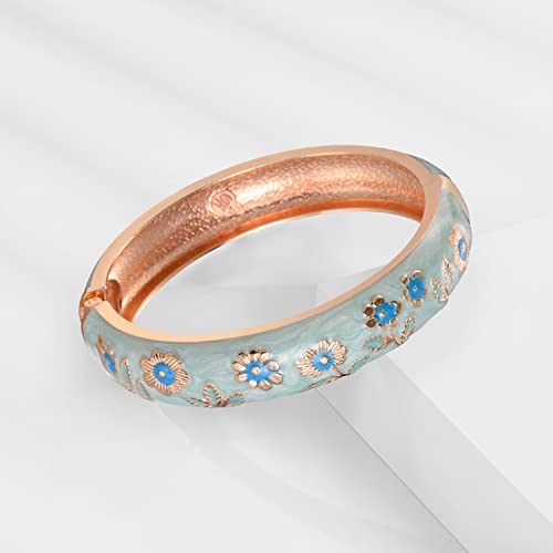 UJOY Cloisonne Chinese Panda Bracelets-Plated Gorgeous Handcrafted Gifts Enamel Bangles Set for Women 55C43 - color: C36-Green Blue