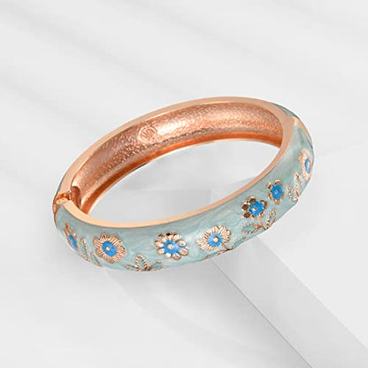 UJOY Cloisonne Chinese Panda Bracelets-Plated Gorgeous Handcrafted Gifts Enamel Bangles Set for Women 55C43 - color: C36-Green Blue