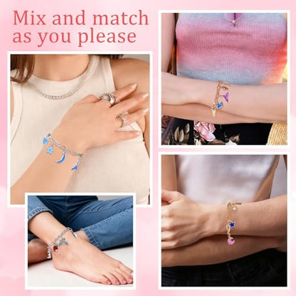 Wurosi 769Pcs Paperclip Charm Bracelet Kit for DIY Christmas Handcraft Gift | Including Paperclip Chain Bracelets, Charms, Jump Rings, Gift Bags, Pliers for DIY Bracelet Making Gift Christmas - color: 769 Pcs Gold & Silver Bracelet