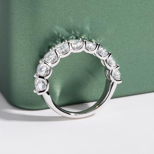Moissanite Eternity Rings, S925 Sterling Silver Anniversary Band for Women - style: 4.5 CT Exquisite Fancy-Cut