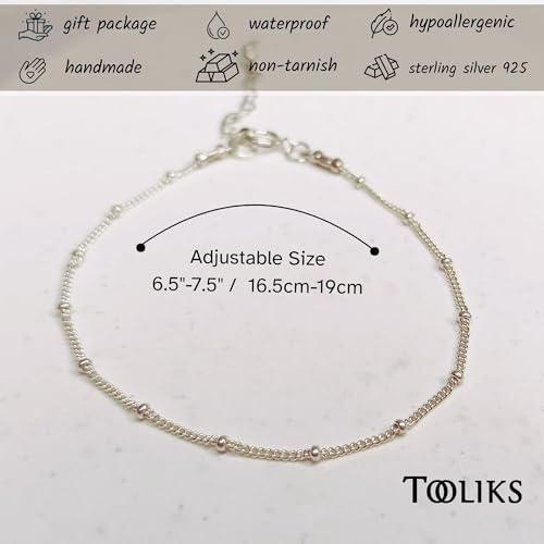 Sterling Silver Chain Bracelets for Women - Dainty 925 Silver Adjustable Bracelets, Minimalist Layering Jewelry, Stackable Chain Styles - style: A1