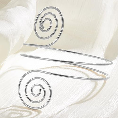 FEYIR 7 Pcs Arm Cuff Jewelry for Women Upper Arm Cuff Bangle Band Armlet Adjustable Arm Cuff Bracelet - color: S