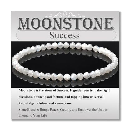 MASSIVE BEADS Natural Genuine Gemstone Beads Healing Crystal Chakra Reiki Jewelry Faceted Round Beads Bracelets 3mm - color: Blue Moonstone