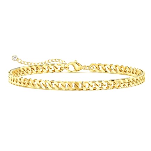 DEARMAY Gold Anklets for Women Waterproof | Non Tarnish14K Gold Plated Ankle Bracelets Set Stack, Summer Beach Jewelry Gifts for Vacation - color: Gold Anklet-O