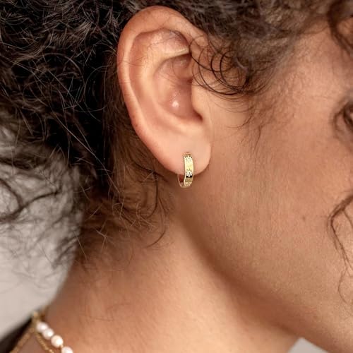DAILY VIBES Dainty Small Star Huggie Hoop Earrings for Women Trendy | 925 Sterling Silver Post, 14K Gold or Silver Plated, Mini Cubic Zirconia, Cartilage Hoop Earrings - color: Gold Asymmetric Star