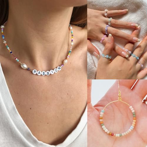 5000pcs Glass Seed Tube Bugle Beads for DIY Jewelry Making | 12/0 Waist Beads Kit, Lavender Embroidery Beads, 2mm Small Tiny Beads for Bracelets Necklaces Earrings, 10 Colors - color: Lavender