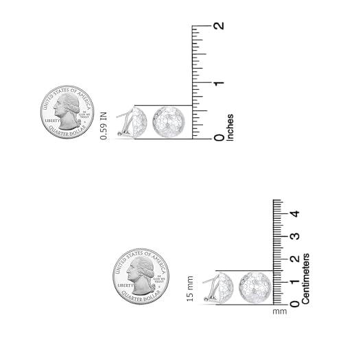 LeCalla 925 Sterling Silver Omega Back Stud Earrings for Women | Classic Pierced Omega Closure Earring | Earring Jewelry Gift for Her, Wife or Girlfriend | Daily Wear & Special Occasion Earring - color: Golf Ball