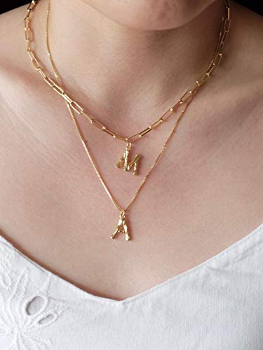 Lock Necklace for Women Paperclip Link Chain Padlock Necklace Non-Tarnish - color: Gold - 20 Inches Chain Necklace