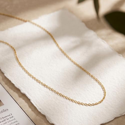 Gold Necklaces for Women 14K Gold Chain for Women Gold Cable Chain | Dainty Gold Cable Chain Necklace for Womens Simple Cable Chain for Men Necklaces 14-26” 14k gold necklaces for women men - size: 22in-55cm, style: 1.1mm