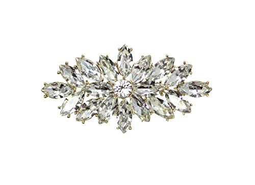 Faship Big Marquise Pin Brooch Vintage Style - color: Clear