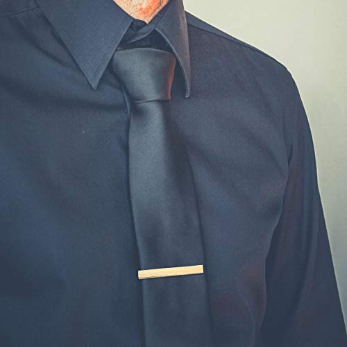 Jovivi Personalized Custom Tie Clip Bar for Men Engraved Tie Clips Pin, Groomsmen Mans Fathers Day Wedding Gift - color: A: Non-Engraving(Gold)
