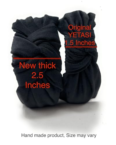 Chunky Black Velvet 2.5 Inches Thick Knotted Headband for Women Headbands Women Girls Trendy, Womens Headbands are Head band for Women's Hair, Cute Top Knot Fashion Designer - color: Chunky Black