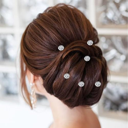 50 Pieces Crystal Twisters Spiral Set Bridal Rhinestone Gems Hair Pins Silver Coil Hair Gems Hair Clips for Wedding Party Prom with Clear Box for Women Girls Party Gift(Diamond and Pearl Style) - color: Pearl and Diamond