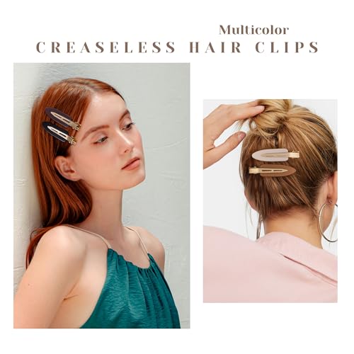 10 Pcs Creaseless No Crease No Bend Flat Hair Clips For Styling Non Slip Makeup Clips For Women Salon Hairstyle,Bright Black Brown - color: Bright Black Rrown