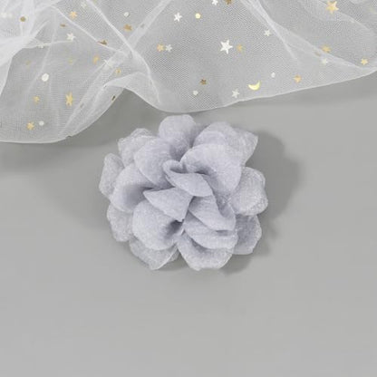 Rose Flower Brooches and Clips for Women | Light Gray Brooches with Hair Clip | Lapel and Hat Pins, 3.1 Inches - color: Light Gray