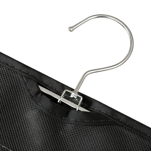 Black Hanging Jewelry Organizer, 80 Pockets Double-Sided, Wall Door Closet Storage for Earrings Necklaces Rings