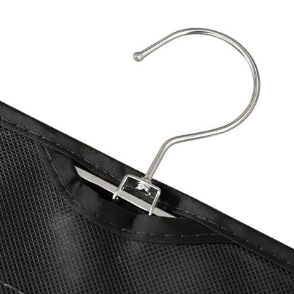 Black Hanging Jewelry Organizer, 80 Pockets Double-Sided, Wall Door Closet Storage for Earrings Necklaces Rings