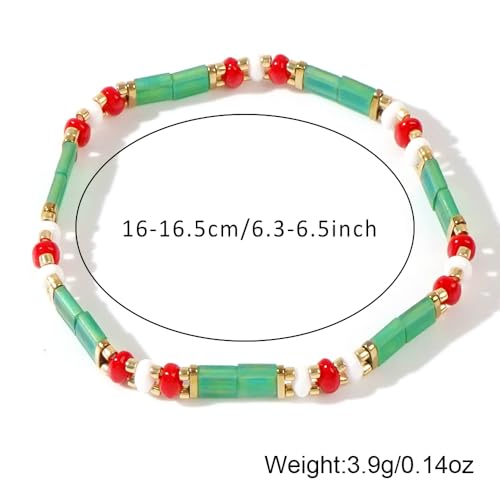 Candy Colorful Tila Flat Beads Bracelets for Women Trendy Unique Friendship Handmade Stackable Christmas Jewelry Gifts - color: christmas bead