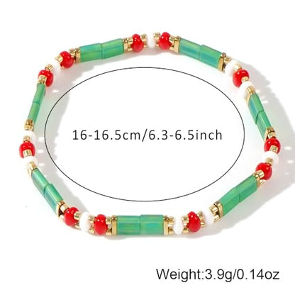 Candy Colorful Tila Flat Beads Bracelets for Women Trendy Unique Friendship Handmade Stackable Christmas Jewelry Gifts - color: christmas bead