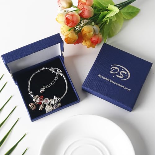 DS Charm Bracelets for Girls Adjustable Silver Stainless Steel Gift Box | Cute Cartoon Charms,Friendship Jewelry,Birthday Gifts,Teen Kid Fit, Tarnish Resistant,Stackable Trendy Daily Wear - style: Silver-beetle